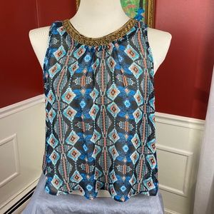 Papermoon Sleeveless Embellished neckline blouse